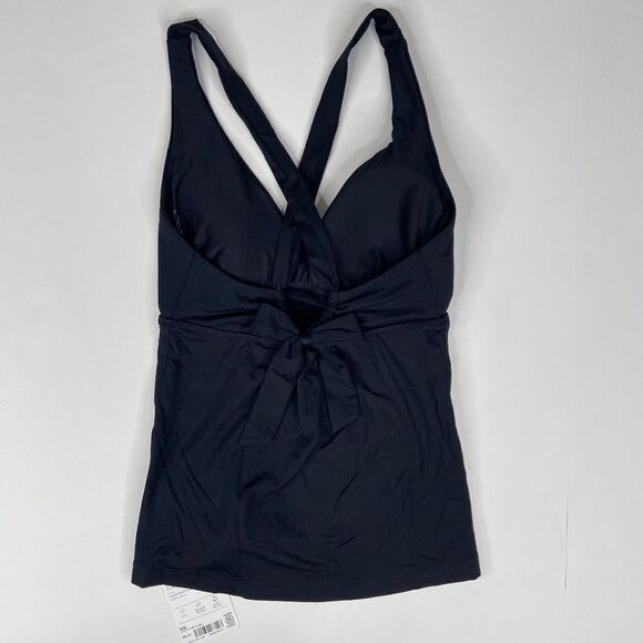 Athleta Deep V-Neck Mesh Plunge Tankini Swimwear Women's Black Size XS NWT - Picture 2 of 5
